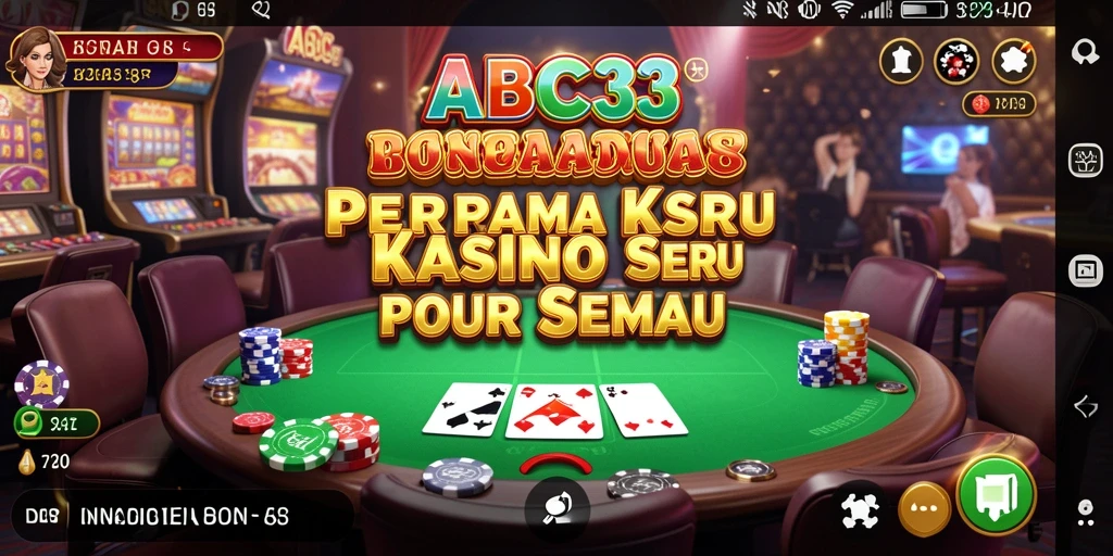 Screenshot utama ABC33 menampilkan gameplay Kasino yang menarik dan interaktif.