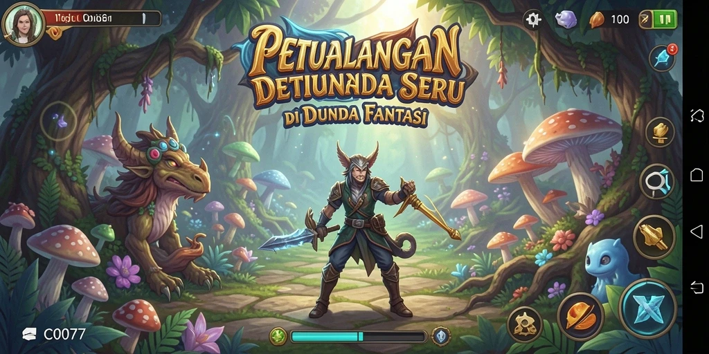 Gameplay C0077 menampilkan eksplorasi mendalam di dunia fantasi.