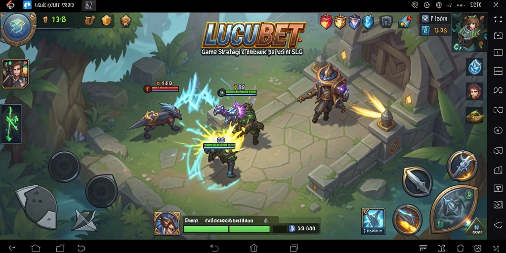 Tangkapan layar LUCUBET yang menampilkan pertarungan seru dalam game SLG.