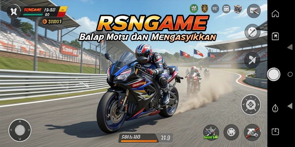Gameplay RSNGAME yang mendebarkan di balapan motor.