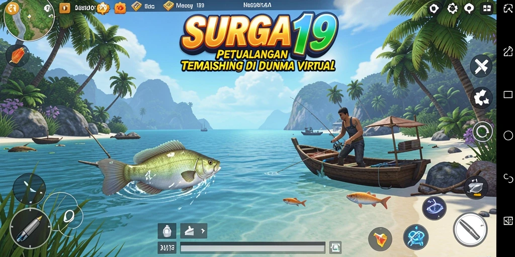 Gameplay seru SURGA19 menunjukkan aksi memancing yang mendebarkan.