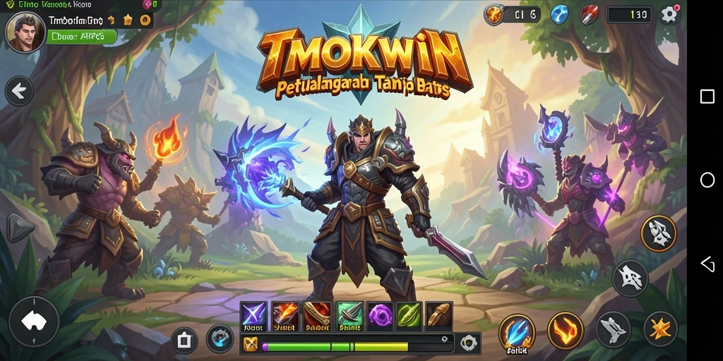Screenshot gameplay TMOKWIN dengan aksi pertempuran ARPG yang seru.